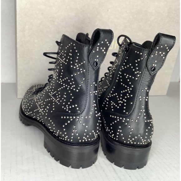 Jimmy Choo Cruz flat black/silver star leather boot  EURO size 41 - Picture 3 of 9